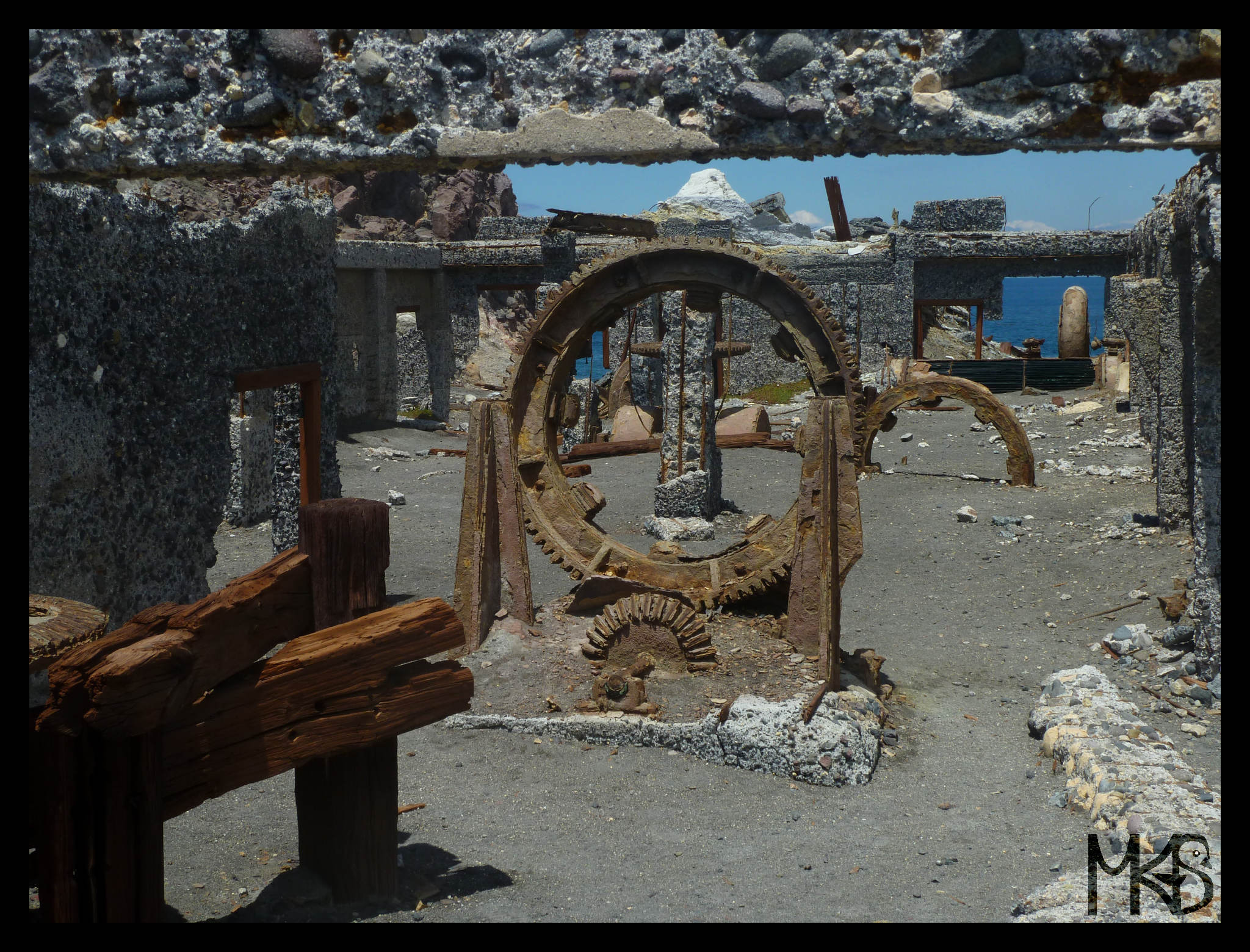 Old sulfur mine in White Island, New Zealand