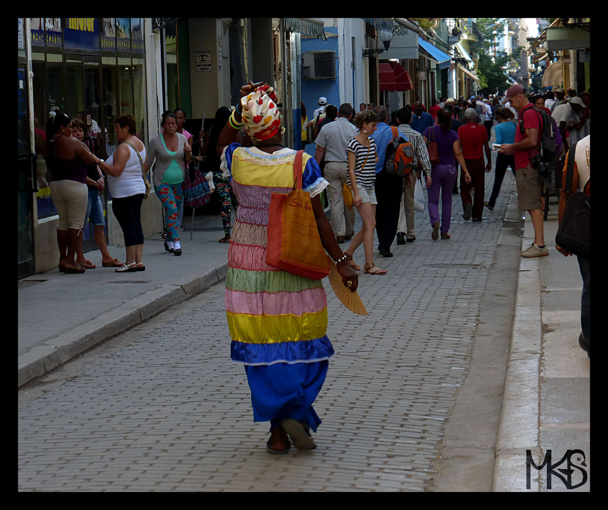 Woman in a colorful dress, Havana, Cuba