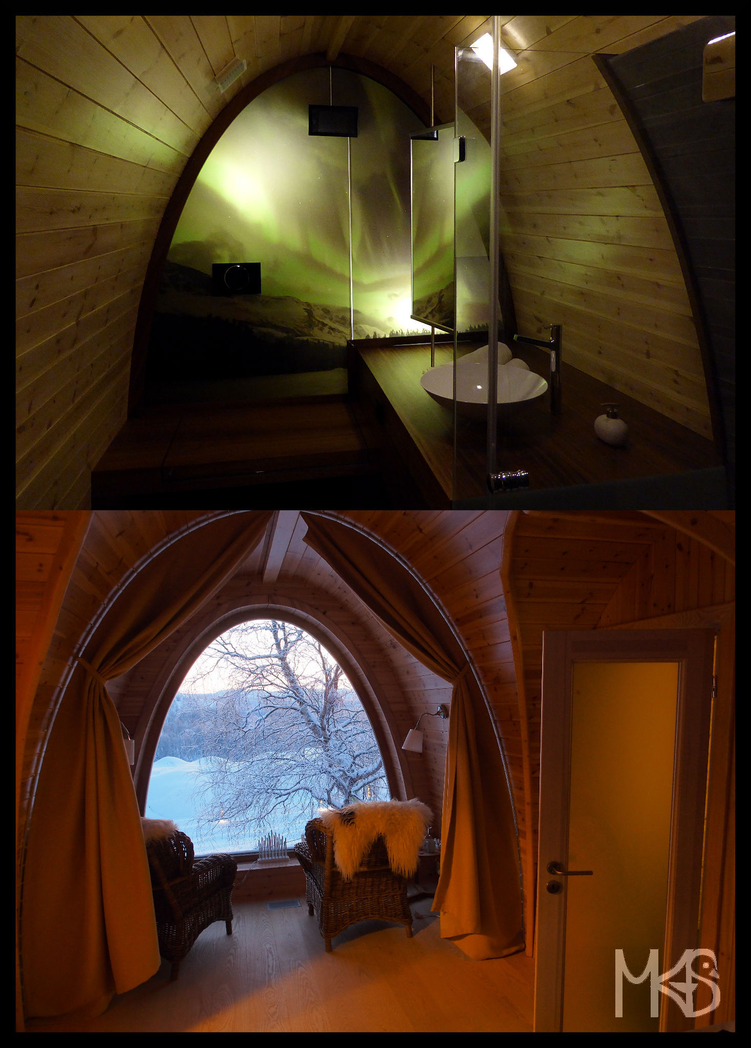 Inside Gamme cabins, the Snow Hotel, Kirkenes