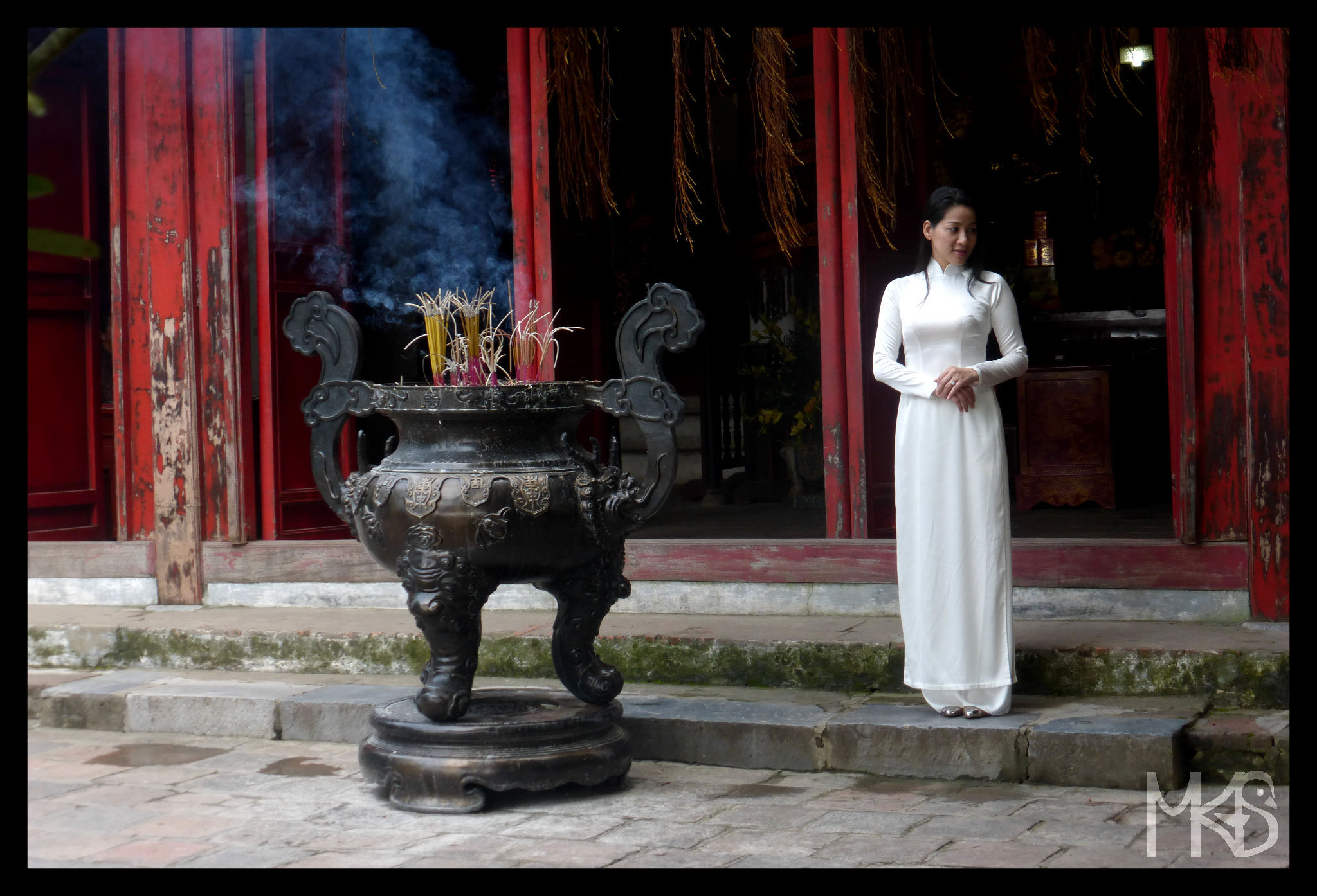 A woman wearing Ao dai, Hanoi